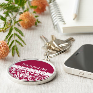 Floral Wedding Change to Any Color Keychain