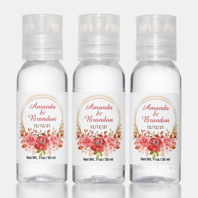 Floral Wedding Couple Hand Sanitizer (Set)