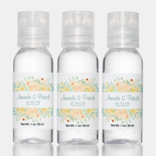 Floral Wedding Couple Hand Sanitizer