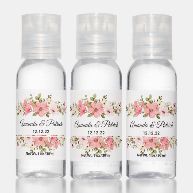 Floral Wedding Couple Hand Sanitizer (Set)