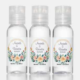 Floral Wedding Couple Hand Sanitizer