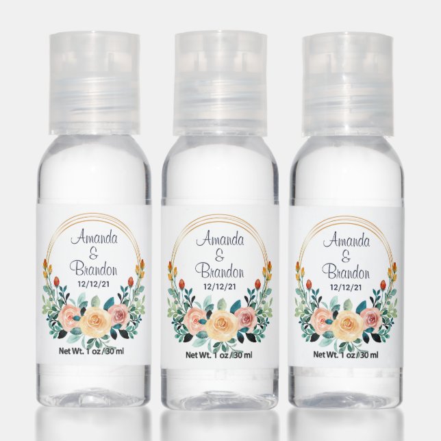 Floral Wedding Couple Hand Sanitizer (Set)