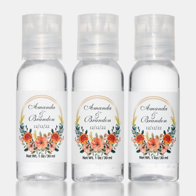 Floral Wedding Couple Hand Sanitizer (Set)
