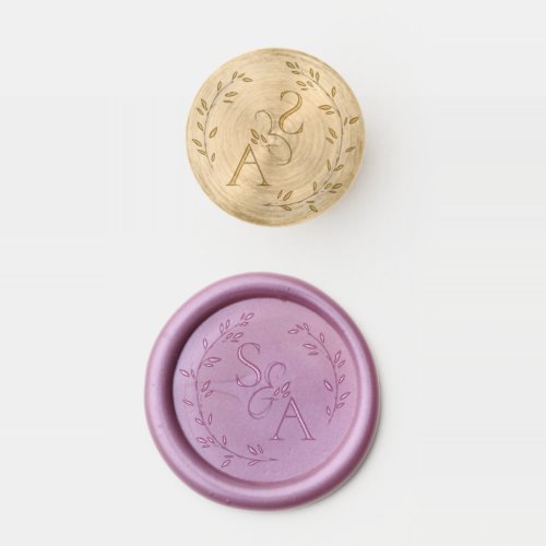 Floral Wedding Couple Monogram Wax Seal Stamp