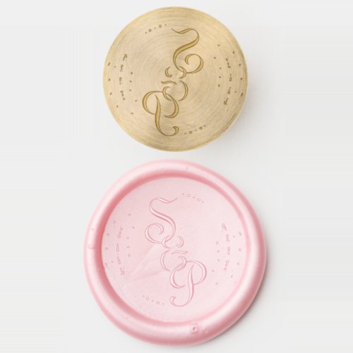 Floral Wedding Couple Monogram Wax Seal Stamp