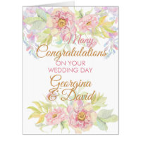 Floral Wedding Day Congratulations Jumbo