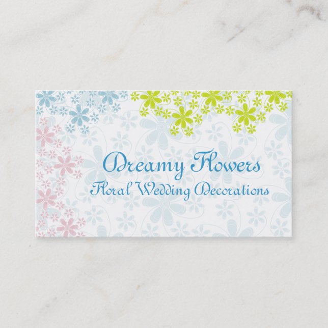 Floral Wedding Decorations Business Card (Front)