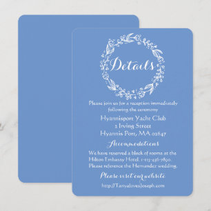 Floral Wedding Details Cornflower Blue Flowers Invitation