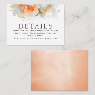 Floral Wedding Details Small Enclosure Card