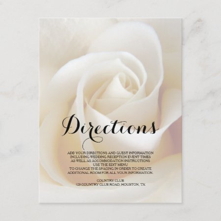 Floral Wedding Directions Insert Card