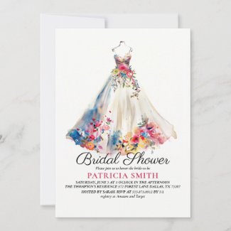 Floral Wedding Dress Bridal Shower