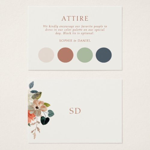 Floral Wedding Dress Code Attire Enclosure Card