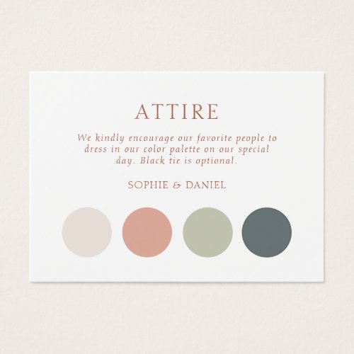 Floral Wedding Dress Code Attire Enclosure Card