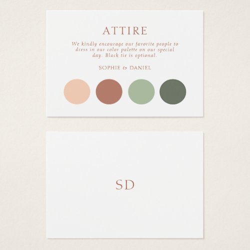 Floral Wedding Dress Code Attire Enclosure Card