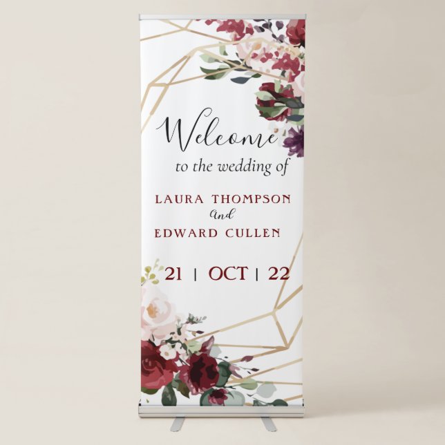 floral wedding entrance  retractable banner (Front)