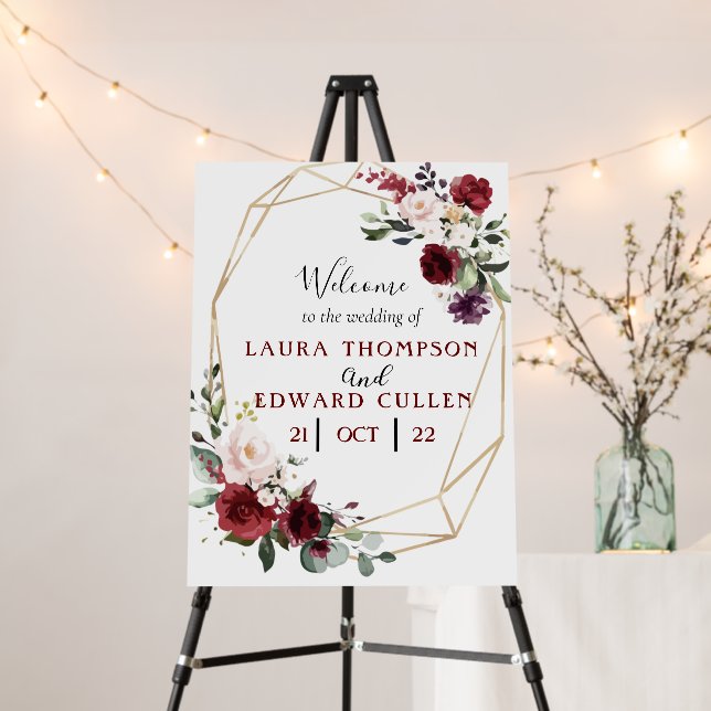 floral wedding entrance venue board (In Situ (Stand))