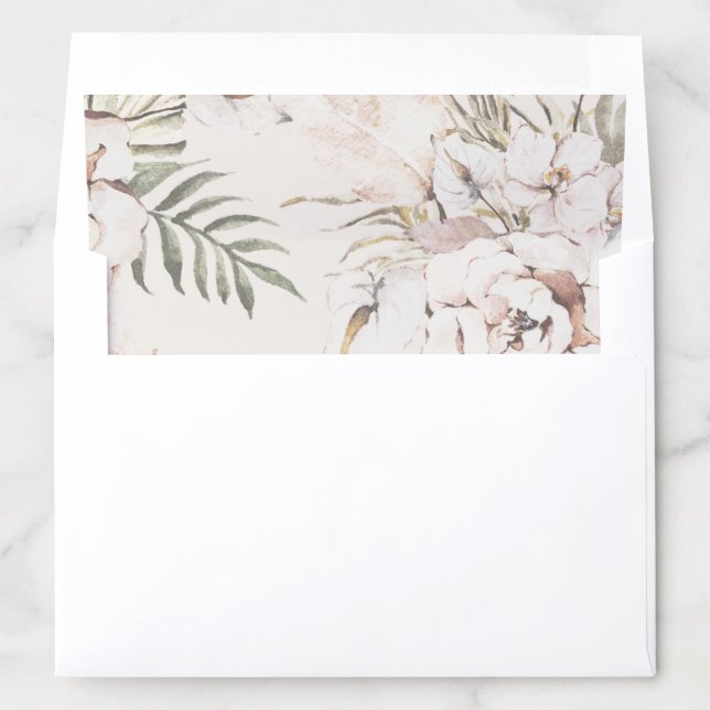 Floral Wedding Envelope Liner (In Envelope)