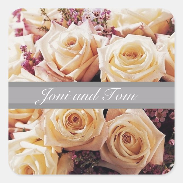 Floral Wedding Envelope Seals and Stickers (Front)