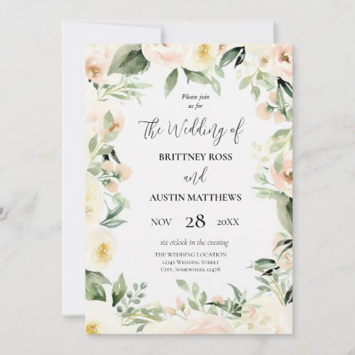 Floral Wedding Fall Wildflowers Invitation