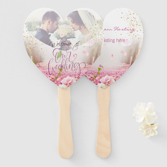 Floral wedding fan set (Front and Back)