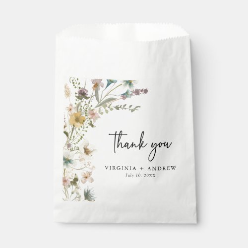 Floral Wedding Favor Bags