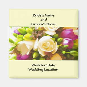 Floral Wedding Favor Magnet Template