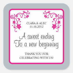 Floral Wedding Favor Sticker