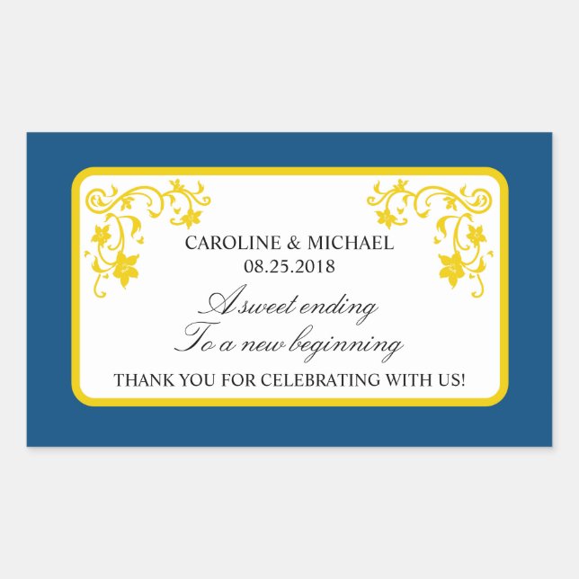 Floral Wedding Favor Sticker (Front)