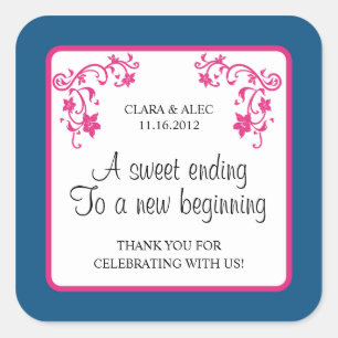 Floral Wedding Favor Sticker