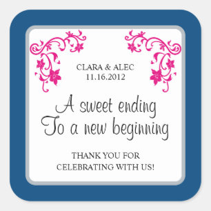 Floral Wedding Favor Sticker