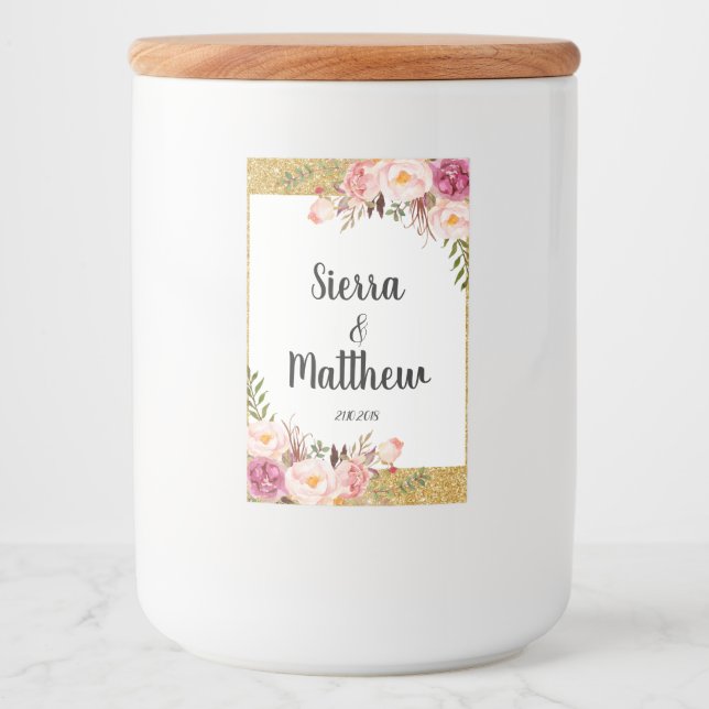 Floral Wedding Favor Sticker Labels Bridal Shower (Front)