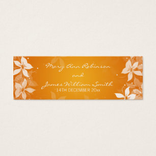 Floral Wedding Favor Tag Exotic Blooms Orange