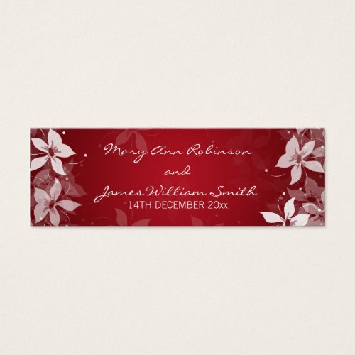 Floral Wedding Favor Tag Exotic Blooms Red Business Cards