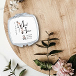 Floral Wedding Flower Letter Boho Maid of Honor Compact Mirror<br><div class="desc">Maid of Honor gift to personalize for your Maid of Honor. Maid of Honor is lettered with neutral boho floral letters and handwritten script. You can also add the name of the bride and groom and their wedding date, which frames a co-ordinating floral ampersand. Lovely wedding party keepsake gift and...</div>