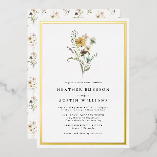 Floral Wedding Foil Invitation