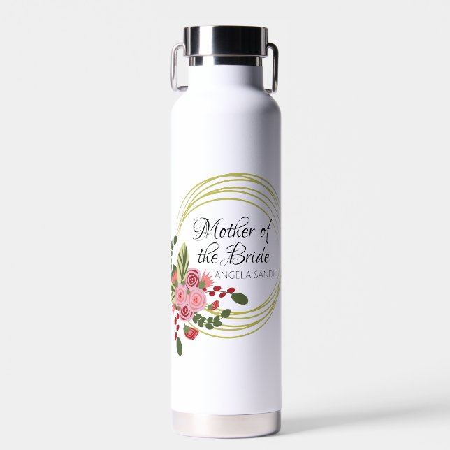 Floral Wedding Gifts for Mother In Law Mom Water Bottle (Front)