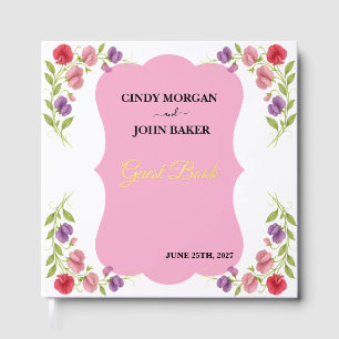 Floral Wedding Guest Book - Sweet Pea