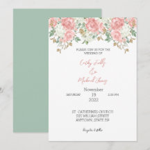 Floral wedding invitation
