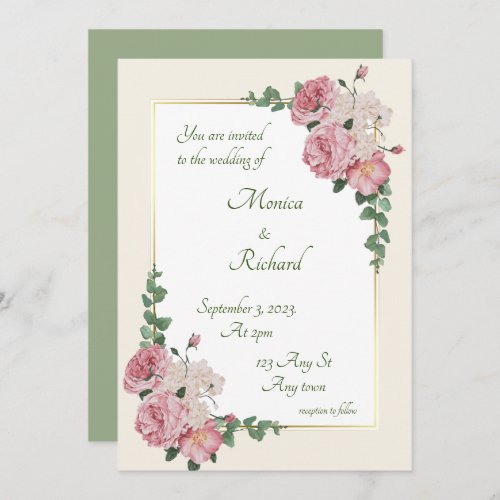 Floral wedding invitation 