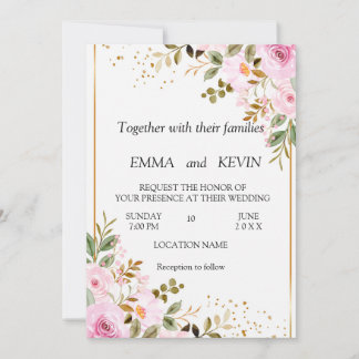 Floral wedding invitation