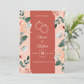 Floral wedding invitation 