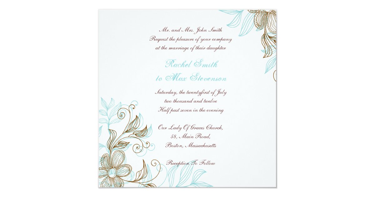 Floral Wedding Invitation | Zazzle