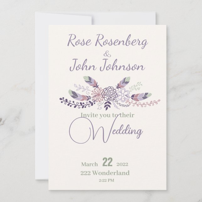 Floral Wedding Invitation (Front)