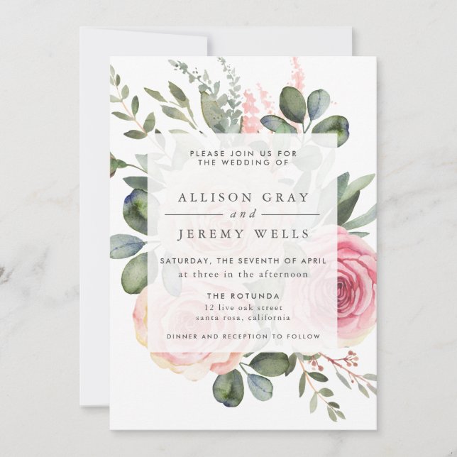 Floral Wedding Invitation (Front)