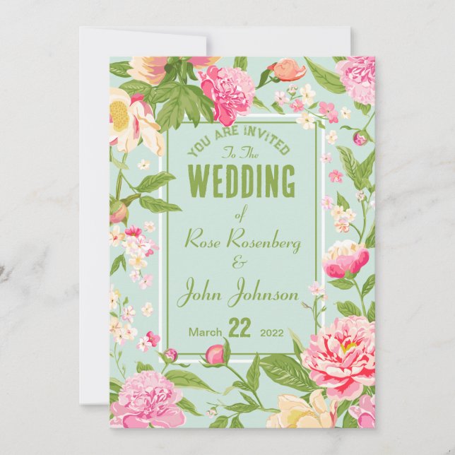 Floral Wedding Invitation (Front)