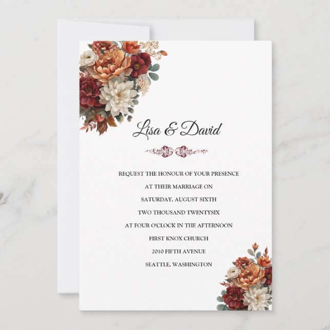 Floral Wedding Invitation (Front)