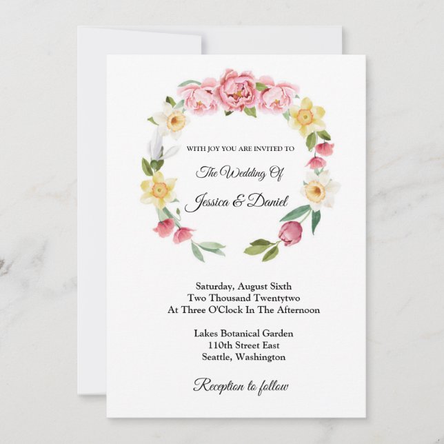 Floral Wedding Invitation (Front)