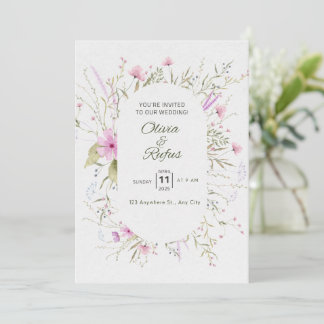 Floral wedding invitation 