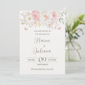 Floral wedding invitation