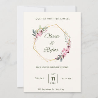 Floral wedding invitation